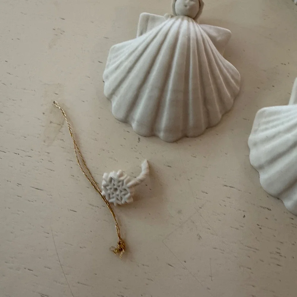 MARGARET FURLONG Angel Ornaments Seashells Porcelain Broken Christmas
